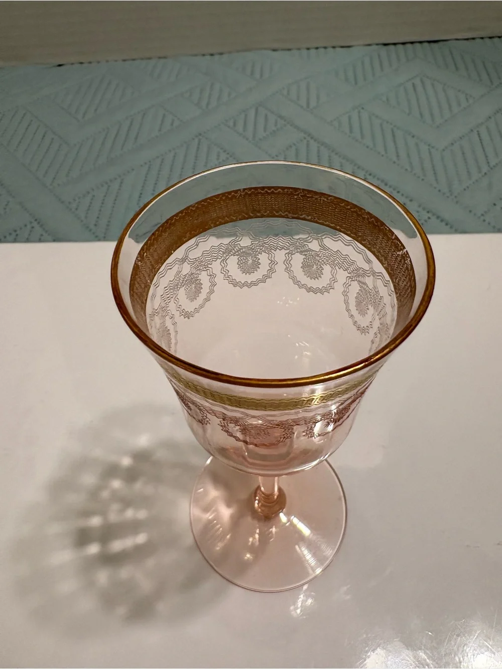 Rare Antique Morgantown Morgana Pink Depression Glass Wine Goblet